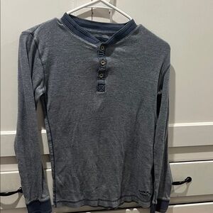 Boys  Gray Long Sleeve Henley Shirt size 10-12